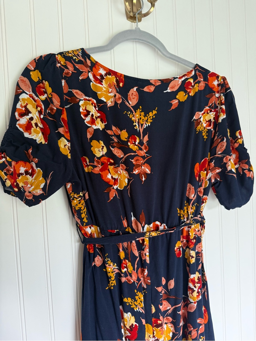 Isabel Maternity Ingrid & Isabel Floral Maxi Dress Navy Tie Waist Small - Picture 10 of 12